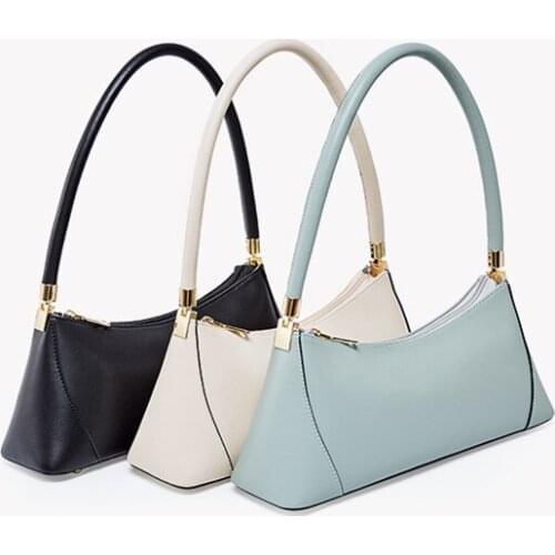 Womens Bags Underarm Leather Baguette Cowhide Saddle Bag Ladies 2021 New Vogue Luxury Designer Bag Genuine Leather Vintage