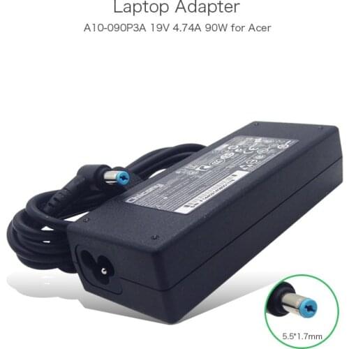 100% Original AC Adapter 19V 4.74A 90W Chicony Charger for ACER TravelMate 6595 8573 P243 P453 A10-090P3A A090A066L ADP-90SB BB