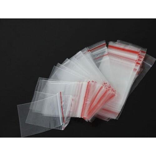 100Pcs 4x6cm Zip Jewelry Pill Reclosable Resealable Pouch Plastic Clear Bags