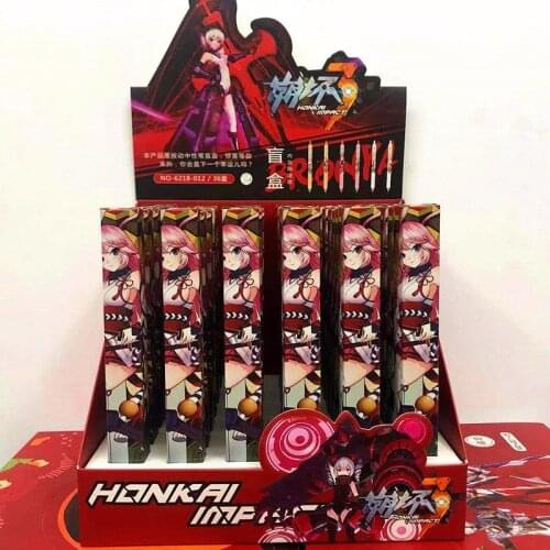 36 Pcs/box Anime Honkai Impact 3 Pen Cartoon Kiana Kaslana Gel Pen Blind Mystery Box Study Stationery Toys Gift 0.5mm