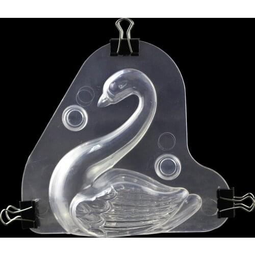 3D Swan Shape Polycarbonate chocolate Molds Without magnet Baking Chocolate Mould Candy Cake Decorating Pastry Tool
