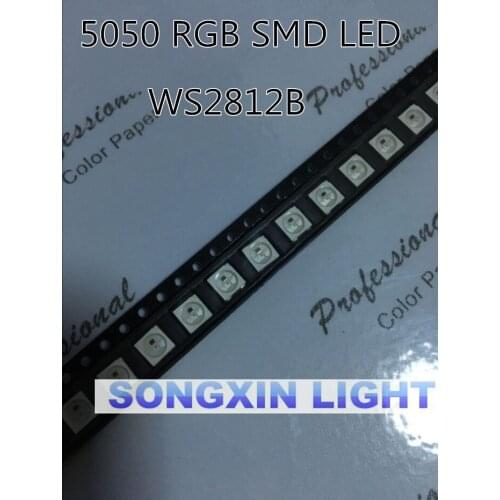 50PCS WS2812B (4pins) 5050 SMD WS2812 Individually Addressable Digital RGB LED Chip 5V WS2812B ws2812b 2812 LED Chip IC SMD 5050