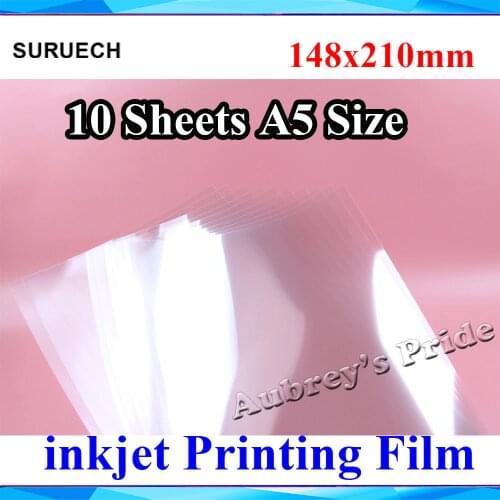 Free Shipping 10Pcs Transparence Clear Brand New A5 Size (148x210mm) Inkjet Printer Printing Film