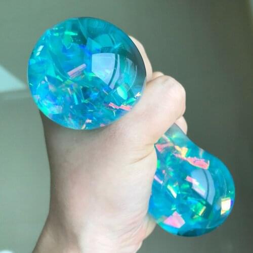 Sequins Shiny Squeeze Toys Colorful Stress Reliever Ball Toy Vent Pectin Crystal Ball Decompression Toy 45ml