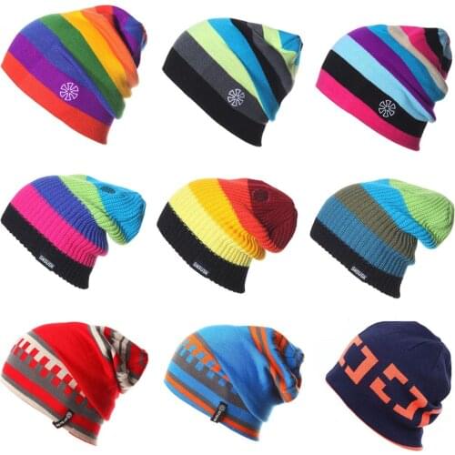 Unisex Brand Hats Men Women Warm Winter Knitting Skating Cap Men ski Hat Turtleneck Cap Gorro