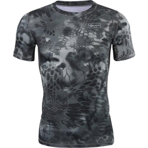 Quick Dry Camouflage T Shirt Men Summer Short Sleeve Breathable Hunting Tee Tops Outdoor Army Military Tactical Combat T Shirt