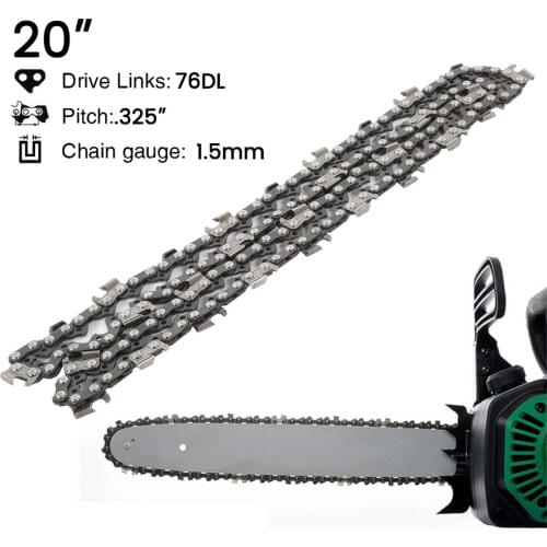 20 Inch Steel Chainsaw Chain 76 Link Chain Saw Electric Electric Saw Accessory Replacement Electric Chain Saw Chain Garden Tool