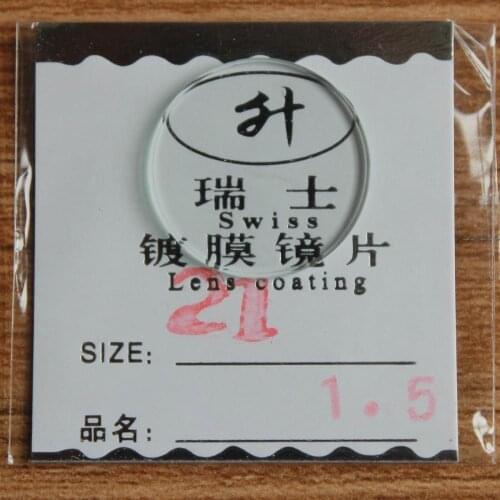 Freeshipping New flat glass watch crystal diameter 21 mm Thick 1.5mm