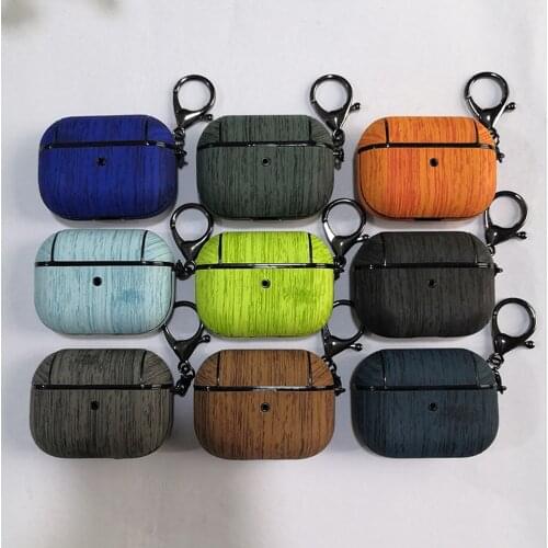 Case for Airpods Pro 2 1 Luxury Wood Pattern Earphone Protector Cute Air Pod Cover Accessories with Keychain for Airpods Cases