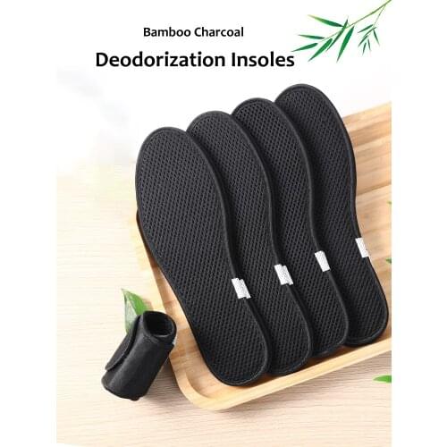 Deodorant Foot Insoles Bamboo Charcoal Insert Light Weight Mesh Breathable Shoe Pad Insert Suction Perspiration Insole