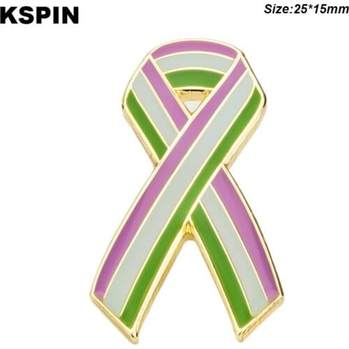 Genderqueer pride Bow Metal Badge Lapel Pins Brooch Jewelry Rozet in Badges Pin XY0695-4