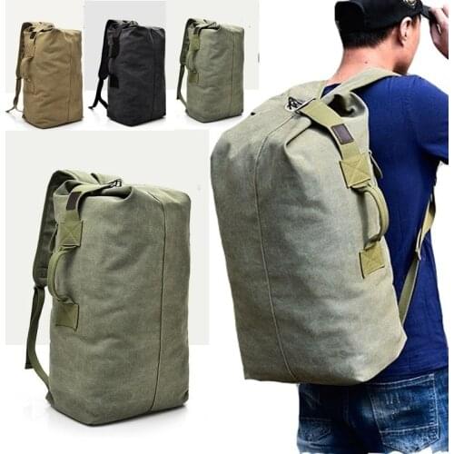 Canvas Backpack Mens Bag Outdoor Sports Duffle Bag Travel Rucksack Hiking Backpacks Fishing Bag Campong Bags Backpack