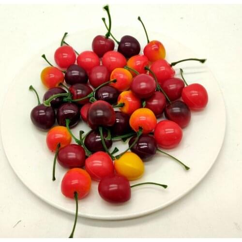 Simulation Fake Cherry 20pcs String Fake Fruit Model Photography Decoration Props Studio Decoration Simulation Big Cherry