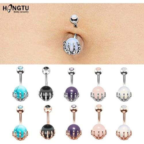 1PC Stainless Steel Claw Navel Rings Skull Hand Ball Belly Button Bar Ring Barbell Amazing 14 Gauge Belly Ring Sexy Piercings