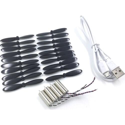 EBOYU(TM) Hubsan X4 Cam Plus H107C+ Replace Spare Parts Crash Pack Kit Motor Propeller Blade and Usb Charger