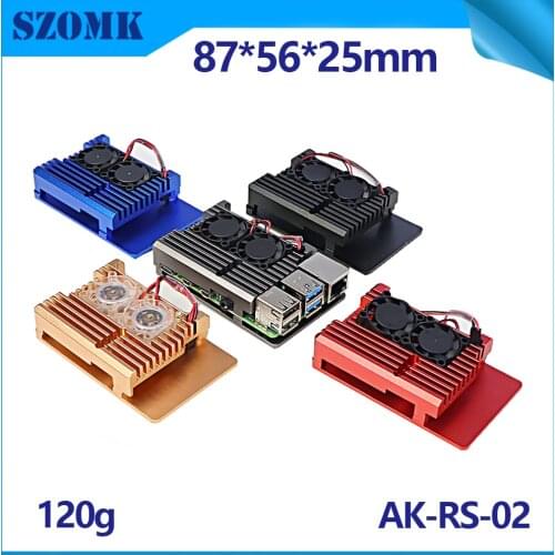 Raspberry Pi4B Pi3B Tortoise Shell Grid No Fan With blower Szomk Aluminum Alloy Enclosure