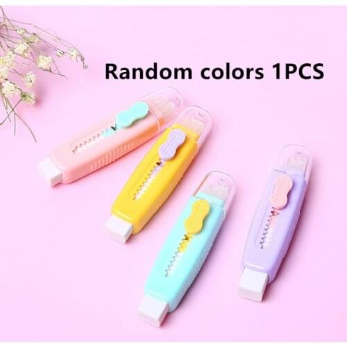 Creative Push Pull Eraser With soft Brush Pencil Rubber For Kids Drawing Writing Wiping Stationery School Supplies