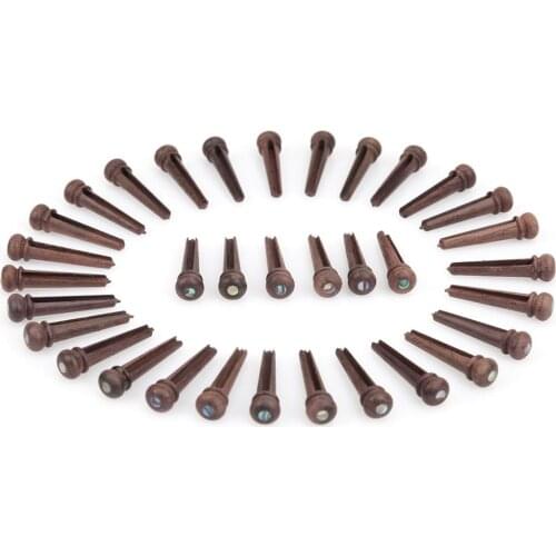 Top selling 6Pcs Rosewood Bridge Pins Abalone Dot Puller for Acoustic Guitar