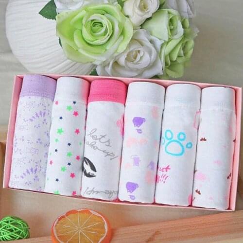 Lady 5PCS Panties Cotton Comfortable Plus Size Underwear 6PCS Women Briefs with multi color Sexy Lingerie For Female