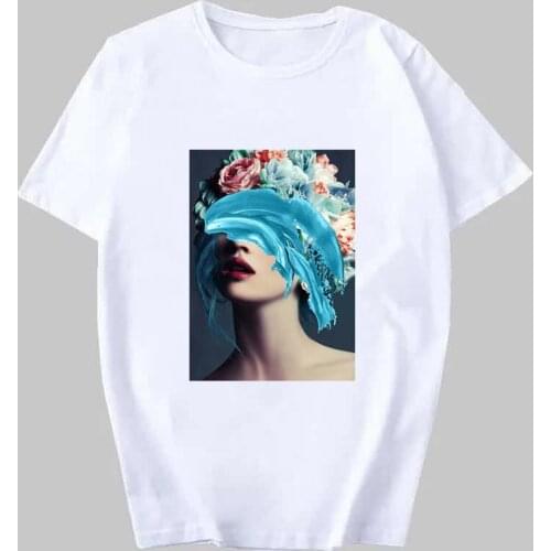 New Summer Tshirt Women Art Girl Print Lady Casual T-Shirt Tops Harajuku Streetwear Short Sleeve O-Neck Tees Tshirt Plus Size