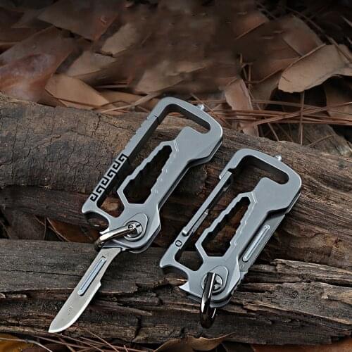 Dicoria Titanium alloy Unpack EDC Tool knife Bottle Opener Wrench EDC multi-function hanging buckle Keychain