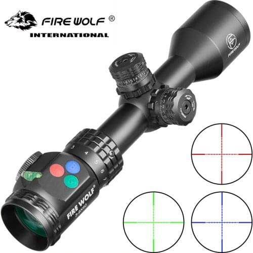 Hunting 3-9X40 Riflescope Tactical Optical Rifle Scope RGB button Cross Dot Sight Level Illuminated Retical Sight Hunting Scopes