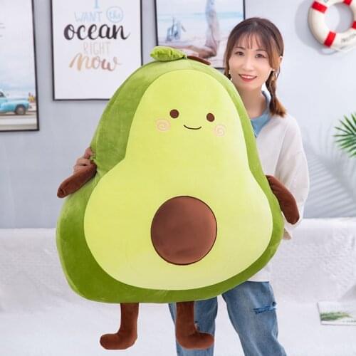 25-95cm 2 patterns Plush toy green Avocado doll cushions Cartoon avocado fruit large pillows Home decor ornaments Luxury filling