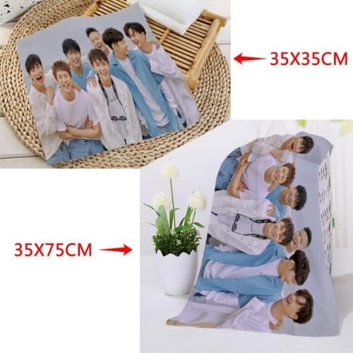 35x35cm,35x75cm Towels Custom KPOP BTOB Printed Square Towels Microfiber Absorbent Drying Bath Towels Washcloth