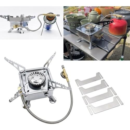 Portable Gas Stove Burner Camping Butane Propane Burner Cooker Picnic BBQ Grill Cooker Outdoor Hiking Windproof Backpacking