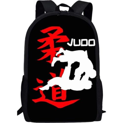 Childrens Backpack Arts AIKIDO JUDO Pattern Kids School Book Bags Cool Karate Kongfu Design Teenagers School Bags