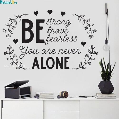 You Are Never Alone Be Strong Wall Sticker Decals Home Decor Living Room Nursery Quote Art Murals Vinyl YT3768