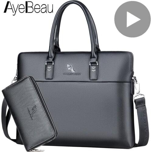 Men Shoulder Hand Bag Laptop Tote Handbag For Document A4 Briefcase Male Business Office Work Vintage Bolsas Black Hit Sholder