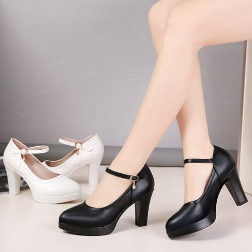 High Heels Shoes Women White Wedding Shoes Thick High Heels Fashion Party Pumps Footwear