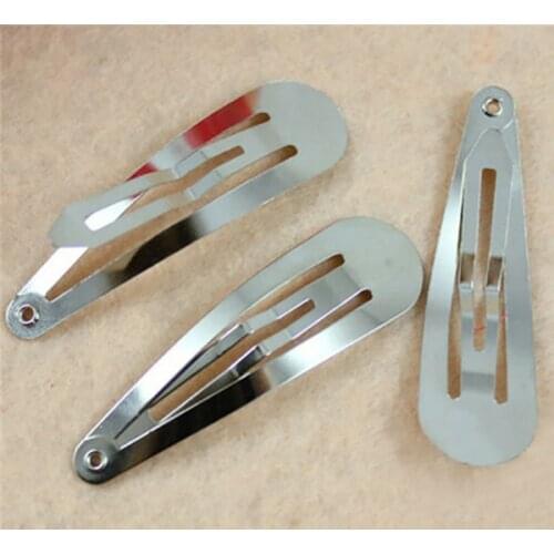 50pcs 50mm Silver Hair Snap Clips Hairpins for DIY Women Girls Hair Barrettes Pins Metal Hairgrip Accessories