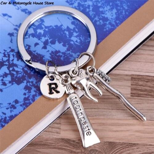 1PC Key Chain Dental Hygienist Auto Key Chain Ring Keychain Tooth /R /toothbrush /toothpaste Charm For Car Bag Key Ring Keychain