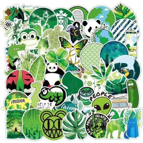 10/30/50PCS Lover Special Green Panda Cute Notebook Skateboard Guitar Suitcase Graffiti Waterproof Sticker Decoration Wholesale