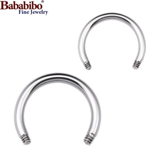 10pcs/lot 6-14 mm Titanium Circular Barbell Horse Shoe Stem 14G 16G Piercing Accessories Body Jewelry Parts