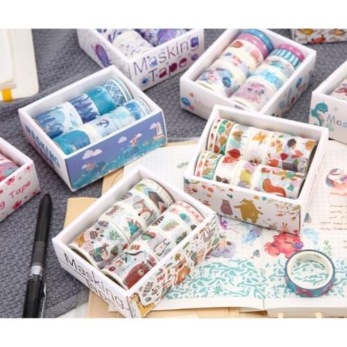 10pcs/pack Cuteanimal Flower Sakura Star Japan Washi Masking Tape For DIY Scrapbooking Sticker Stationery Kawaii