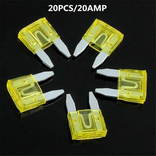 20PCS 20Amp Mini Blade Fuse for Car Motorcycle Trucks Bus Fuses 20A