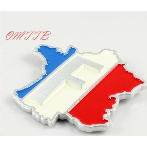 3D Metal France Flag Car Sticker for kia mazda Renault Peugeot Citroen Cruze Chevrolet Ford Focus VW Golf Benz BMW car styling