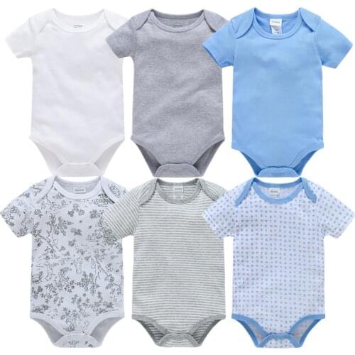 6pcs Newborn Baby Boys Rompers Unisex Infant Body Overalls Short Sleeve Baby Jumpsuit Cartoon ropa bebe Baby Boy Girl clothes