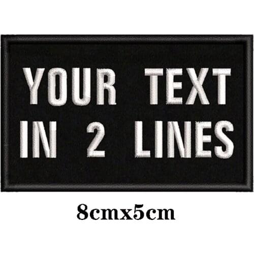 8X5cm Embroidery Custom Name Text Patch Stripes badge Iron On Or Sew On Or Velcro Backing Patches For Backpack Hat