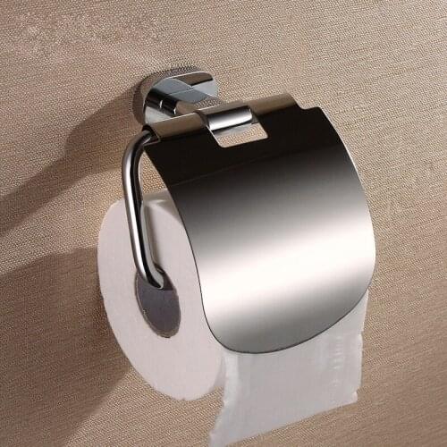 Free shipping chrome brass copper wall mounted hotel home bathroom toilet paper holder with cover