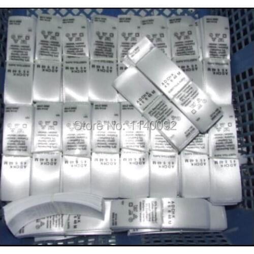 Free shipping customized clothing care label printing/garment bag shoes labels/tags/washable tags cut separately 1000 pcs/lot