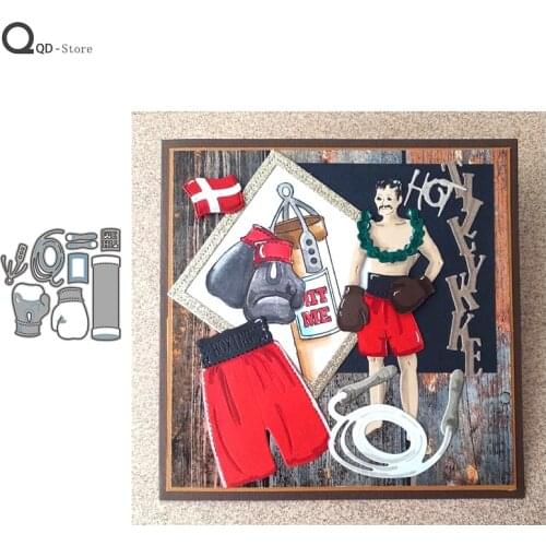 Boxing Gloves Sandbag Skipping Rope Cutting Dies Stamps Dies Scrapbooking Mold Cut Handmade Tools Diy Craft Decoration New 2021