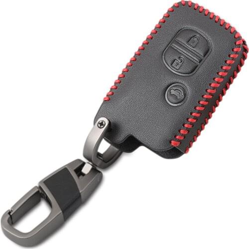 Genuine Leather car Key Cover For Toyota Camry Highlander Crown Prado Land Cruiser Vitz Prius Intelligent Key Case Protector Bag