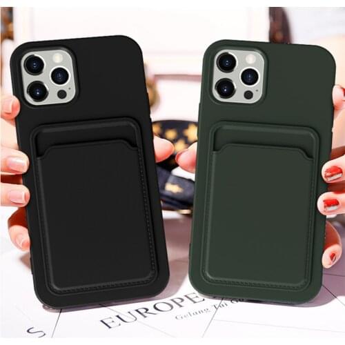 TMWBBT Card Holder Phone Case for iPhone 12 11 Pro Max Mini SE 2020 XS XR 6 7 8 Plus TPU Wallet Soft Back Cover Shockproof case