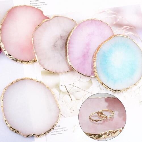 Resin Jewelry Display Plate Necklace Ring Earrings Display Painted palette Tray Jewelry Holder Dish Organizer Decoration Jewelry