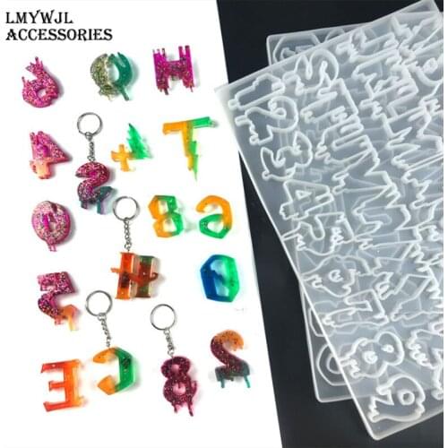 DIY Halloween Element Alphanumeric Resin Silicone Mold Personality Letter Epoxy Resin Mold Jewelry Keychain Pendant Casting Mold