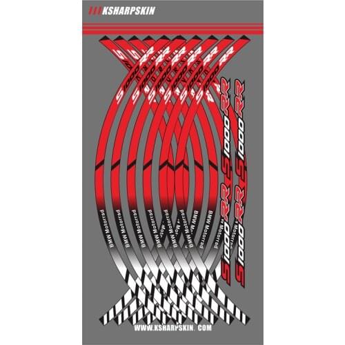 For BMW S1000RR Wheel sticker 12 X Thick Edge Outer Rim Stickers Stripe Decals